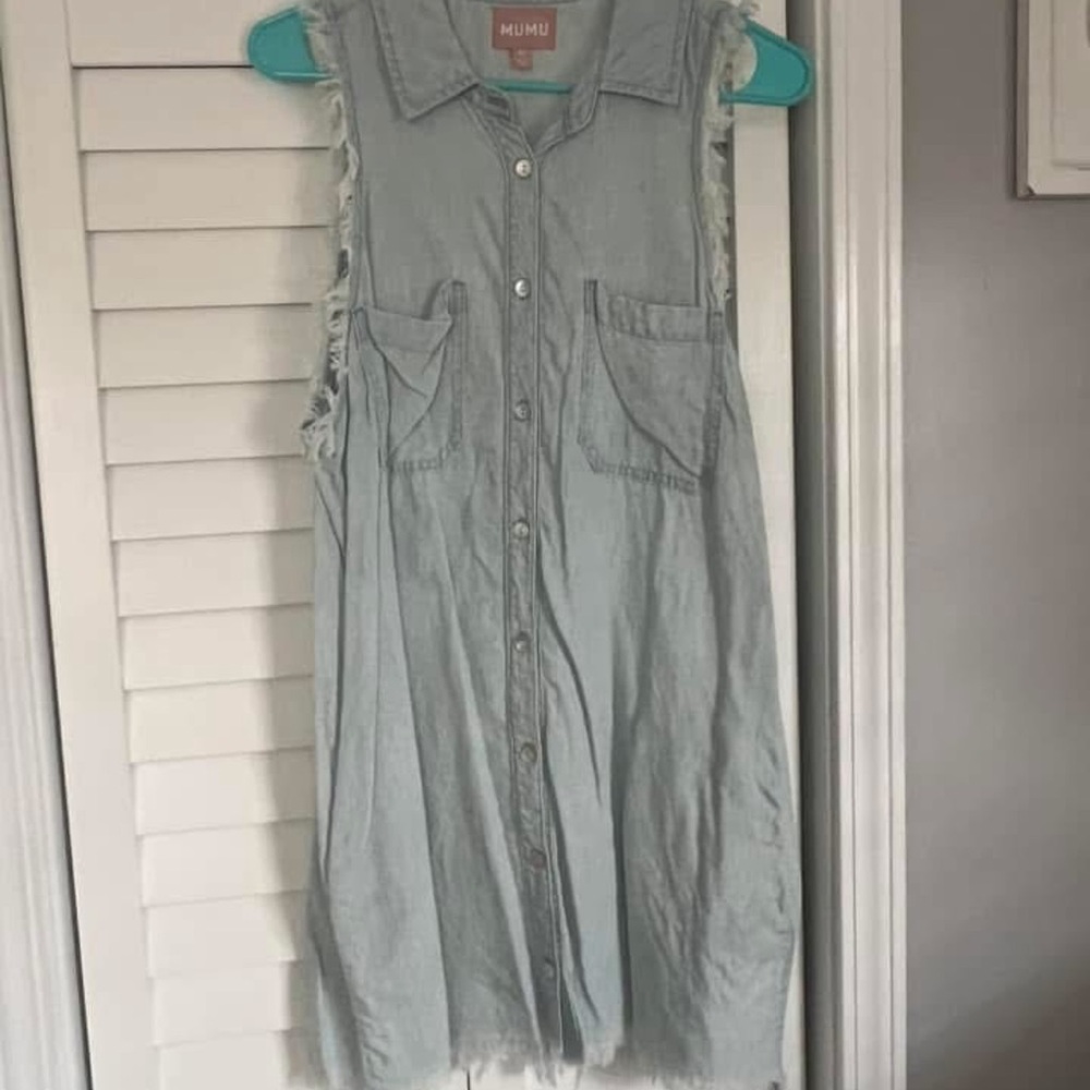 Show Me Your MuMu Light Blue Denim Mini Dress